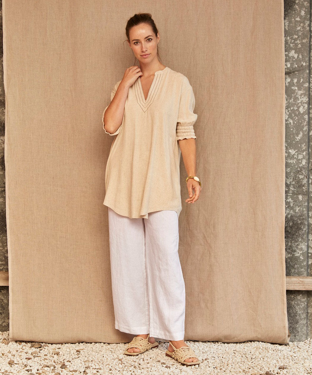 Parini Pull-On Linen Pant